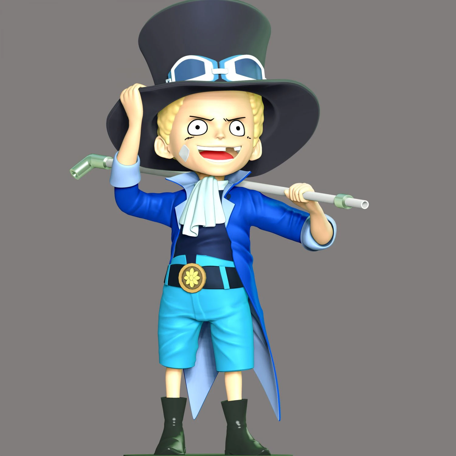 One Piece - Kid Sabo 3D Print Model .c4d .max .obj .3ds .fbx .stl .blend 