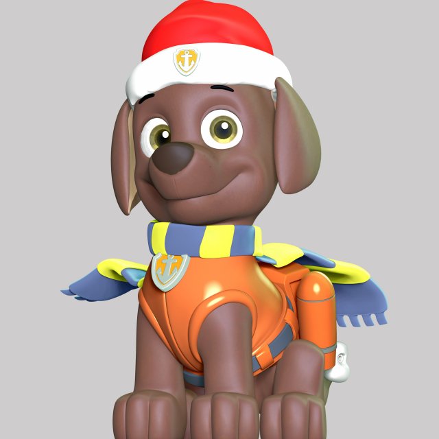 Zuma Christmas - Paw Patrol 3D-Druckmodell .c4d .max .obj .3ds .fbx .stl .blend 