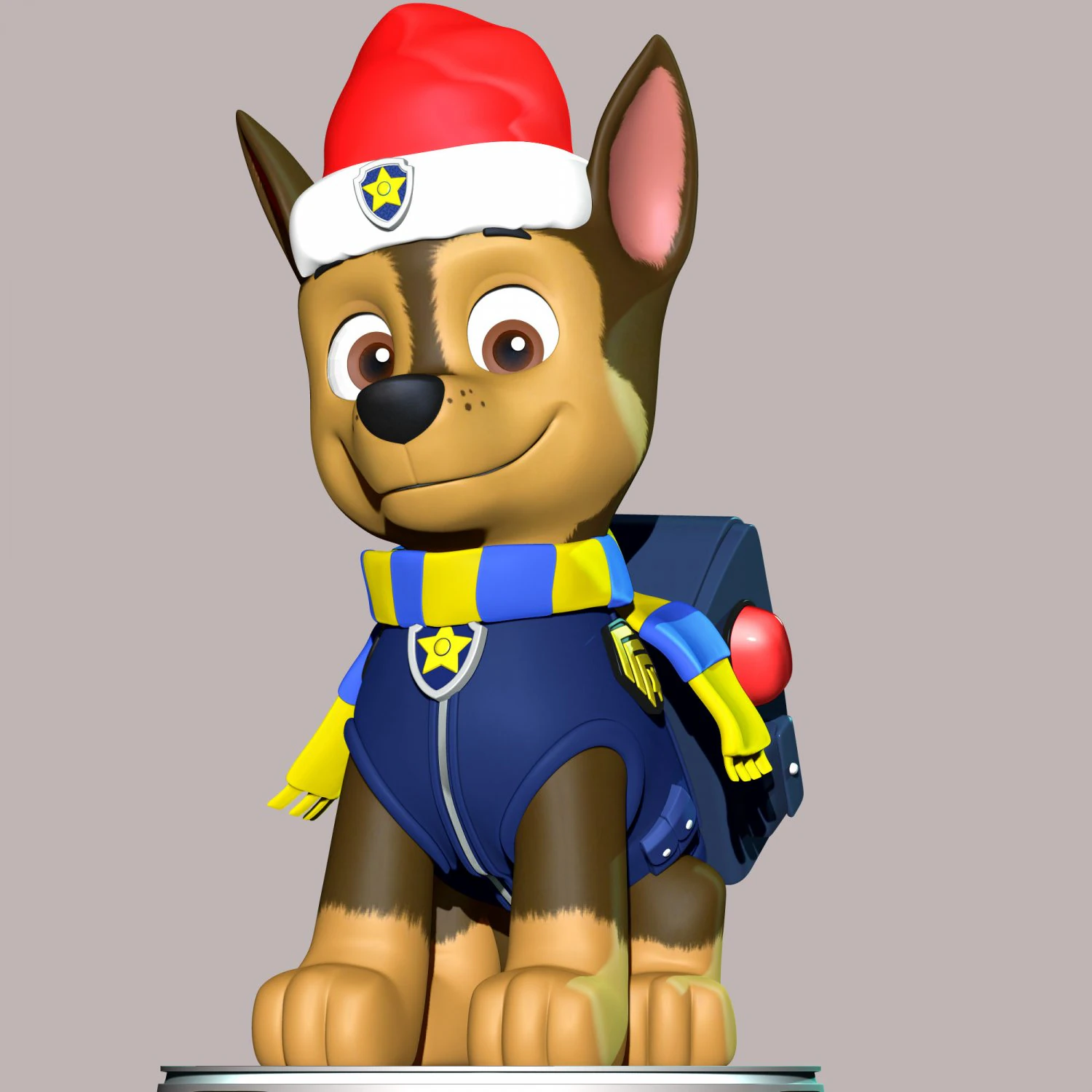 Chase Christmas - Paw Patrol 3D Print Model .c4d .max .obj .3ds .fbx .stl .blend 