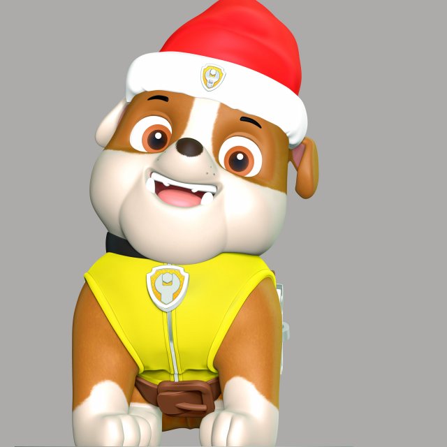 Rubble Christmas - Paw Patrol 3D Принт Модель .c4d .max .obj .3ds .fbx .stl .blend 