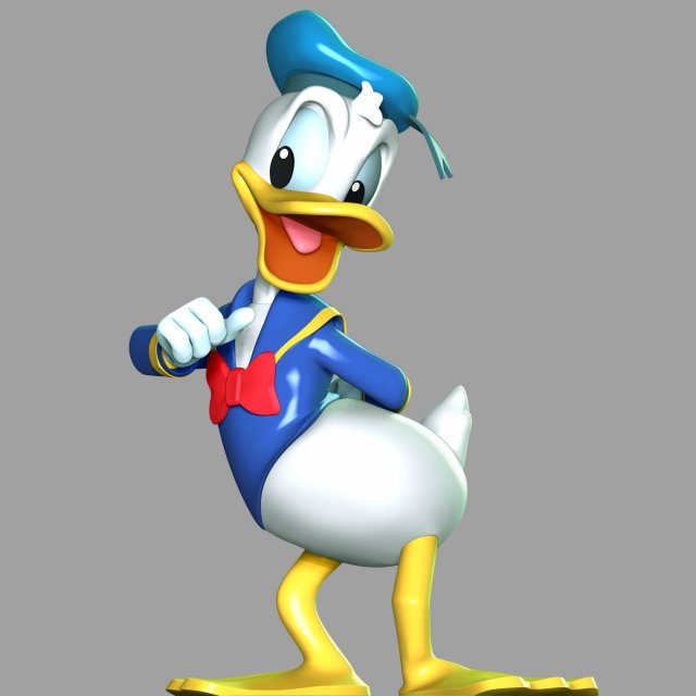 Donald Duck 3D-printmodel .c4d .max .obj .3ds .fbx .stl .blend 