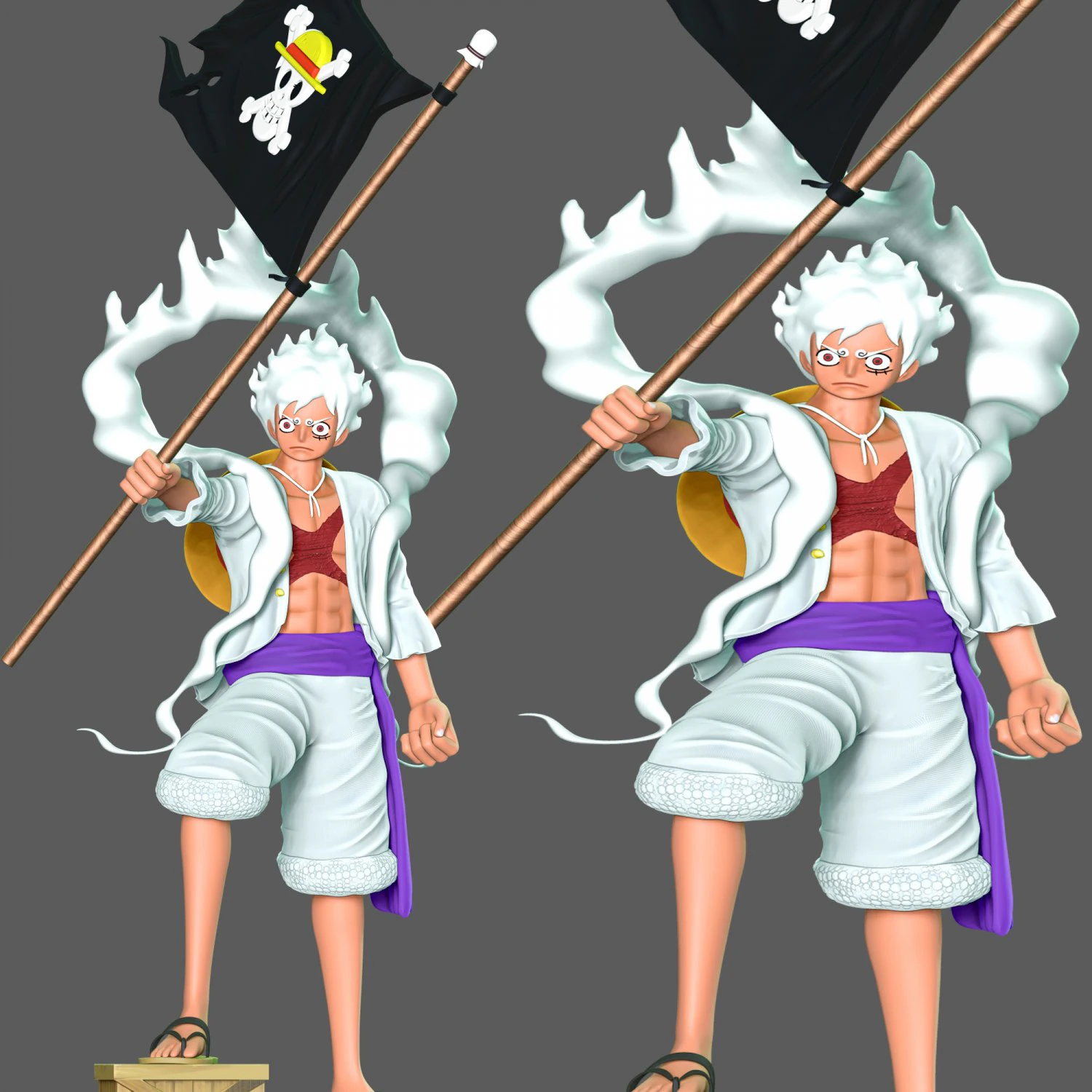 One Piece - Luffy Gear 5 3D Print Model .c4d .max .obj .3ds .fbx .stl .blend 