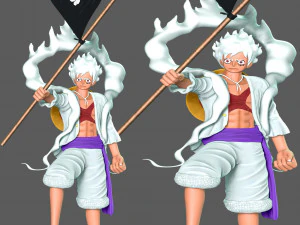 Tek Par&ccedil;a - Luffy Donanımı 5 3D Baskı Modeli