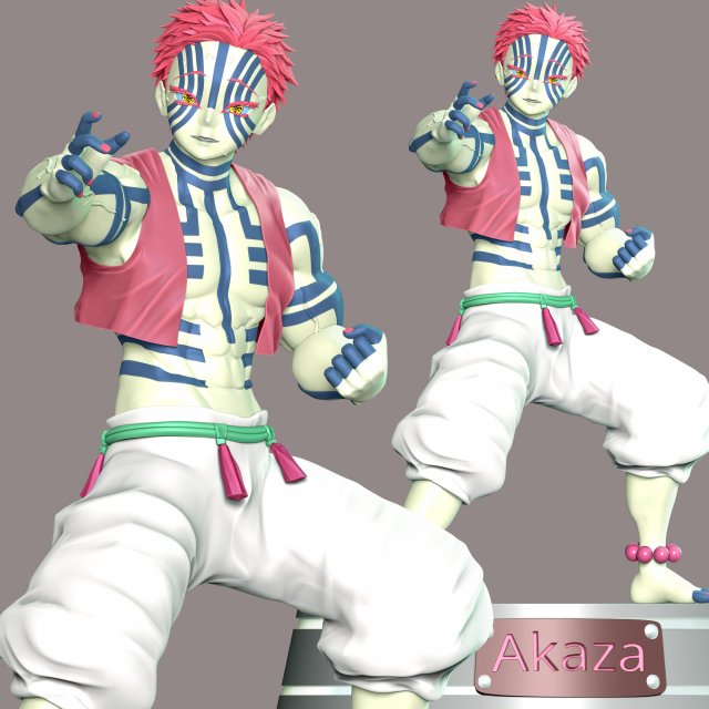 Demon Slayer - Akaza Kimetsu no Yaiba Modello di stampa 3D .c4d .max .obj .3ds .fbx .stl .blend 