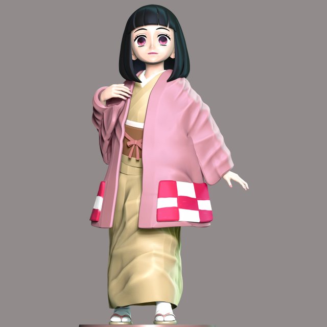 Hanako Kamado Demon Slayer Kimetsu no Yaiba 3D Baskı Modeli .c4d .max .obj .3ds .fbx .stl .blend 