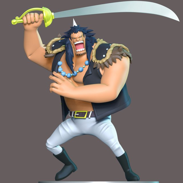 One Piece - Beast Pirate 3 3D Print Model .c4d .max .obj .3ds .fbx .stl .blend