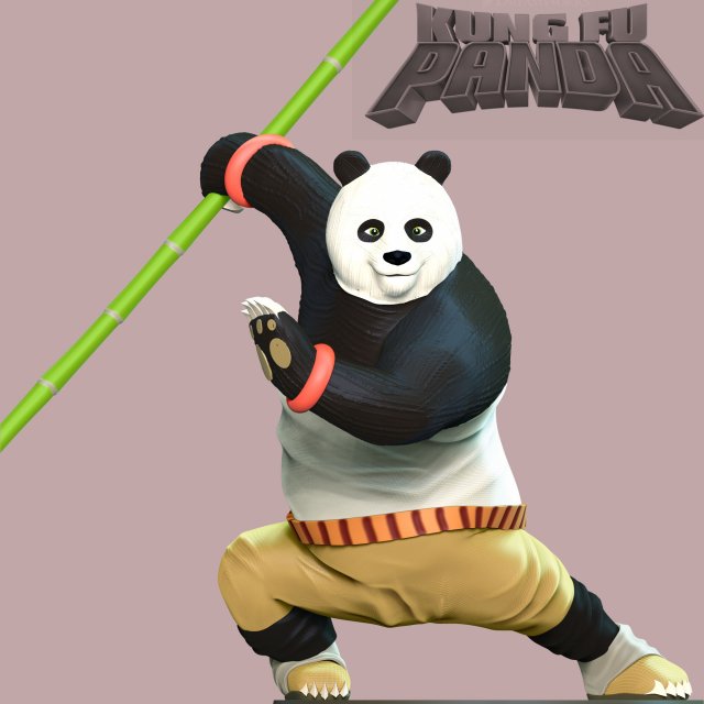 Kung Fu Panda 3D 프린트 모델 .c4d .max .obj .3ds .fbx .stl .blend 
