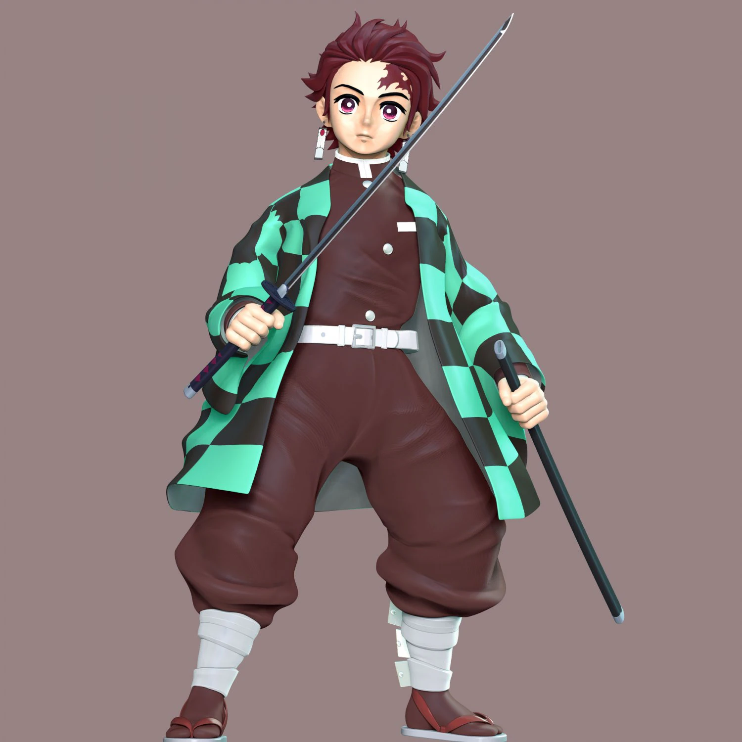 Demon Slayer Hinokami Chronicles - Tanjiro 3D Print Model .c4d .max .obj .3ds .fbx .stl .blend