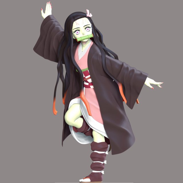 Demon Slayer Hinokami Chronicles - Nezuko 3D-Druckmodell .c4d .max .obj .3ds .fbx .stl .blend 
