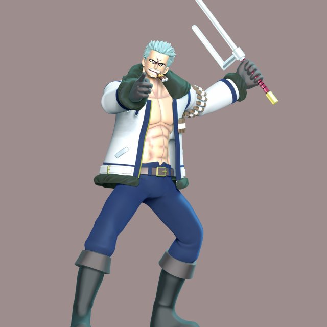 Smoker - One Piece 3D Baskı Modeli .c4d .max .obj .3ds .fbx .stl .blend 