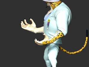 Rob Lucci beast form Leopard - One Piece 3D Print Model