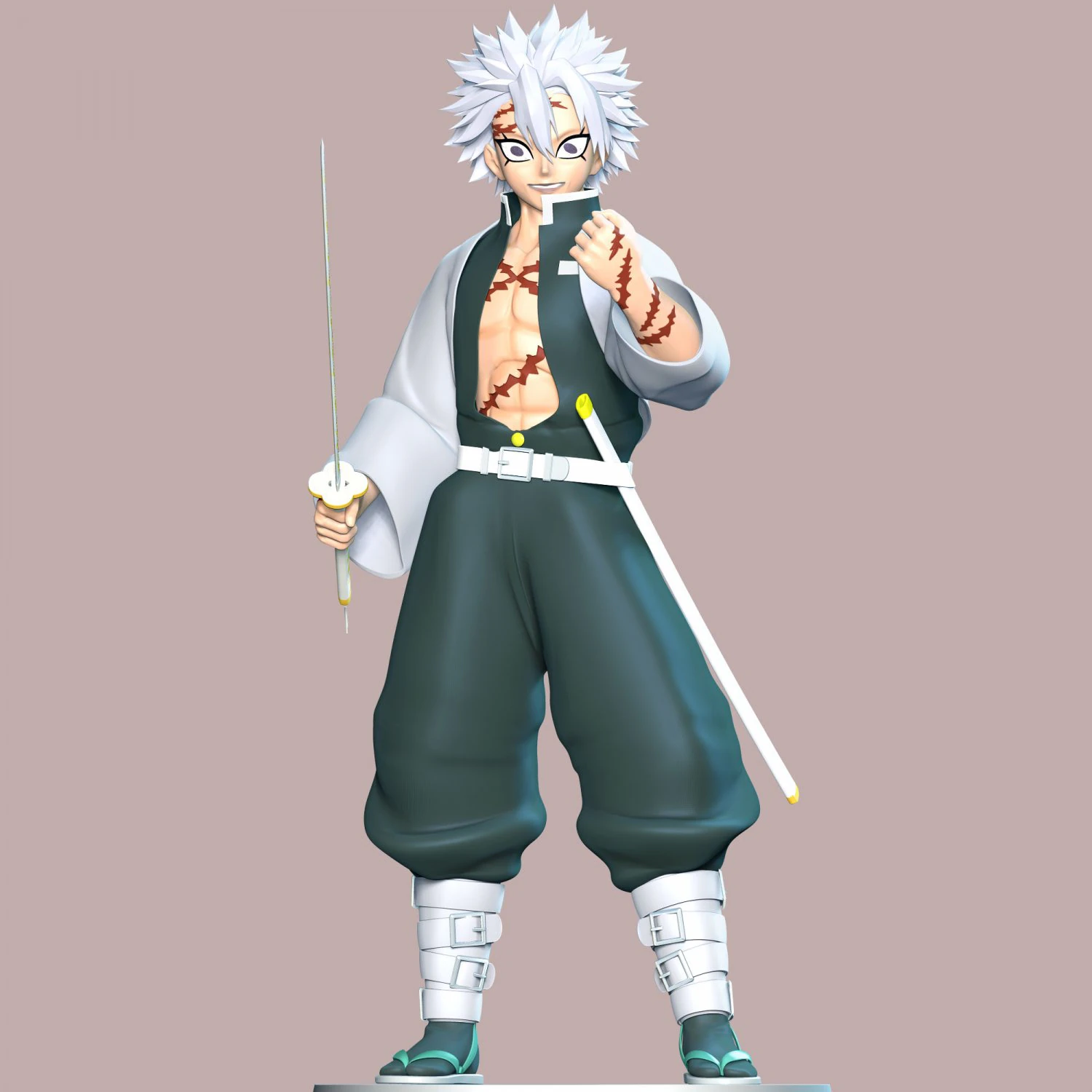 Sanemi Shinazugawa - Demon Slayer Kimetsu no Yaiba 3D Print Model .c4d .max .obj .3ds .fbx .stl .blend 
