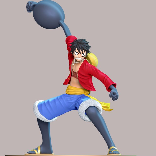 Monkey D Luffy 3D 프린트 모델 .c4d .max .obj .3ds .fbx .stl .blend 