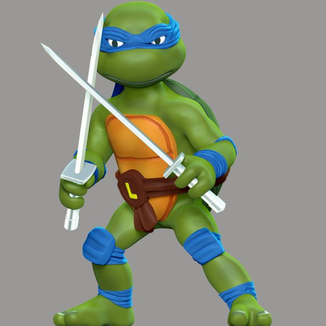 Leonardo - Teenage Mutant Ninja Turtles 3D Принт Модель .c4d .max .obj .3ds .fbx .stl .blend