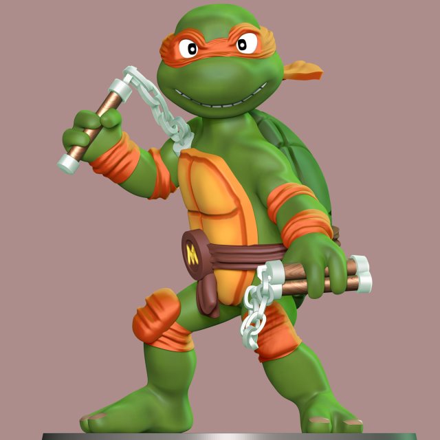 Michelangelo - Teenage Mutant Ninja Turtles Model do druku 3D .c4d .max .obj .3ds .fbx .stl .blend 