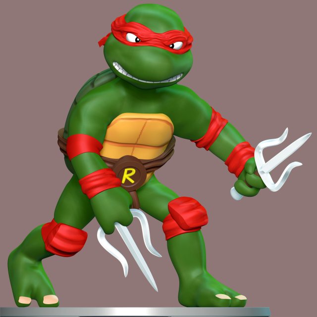 Raphael - Teenage Mutant Ninja Turtles 3D Print Model .c4d .max .obj .3ds .fbx .stl .blend 