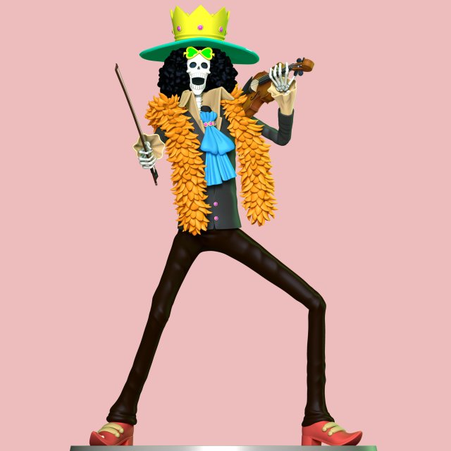 Brook and Violin - One Piece 3Dプリントモデル .c4d .max .obj .3ds .fbx .stl .blend 