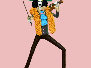 Brook e Violino - One Piece Modelo de Impressão 3D