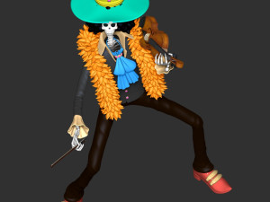 Brook and Violin - One Piece 3Dプリントモデル