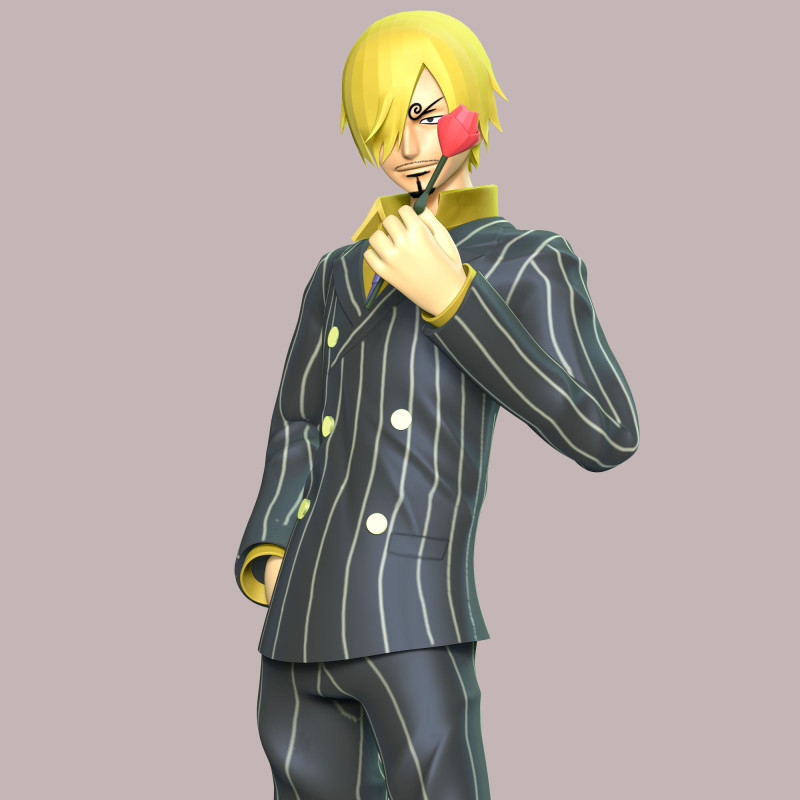 One piece - Sanji Model Cetak 3D .c4d .max .obj .3ds .fbx .stl .blend 