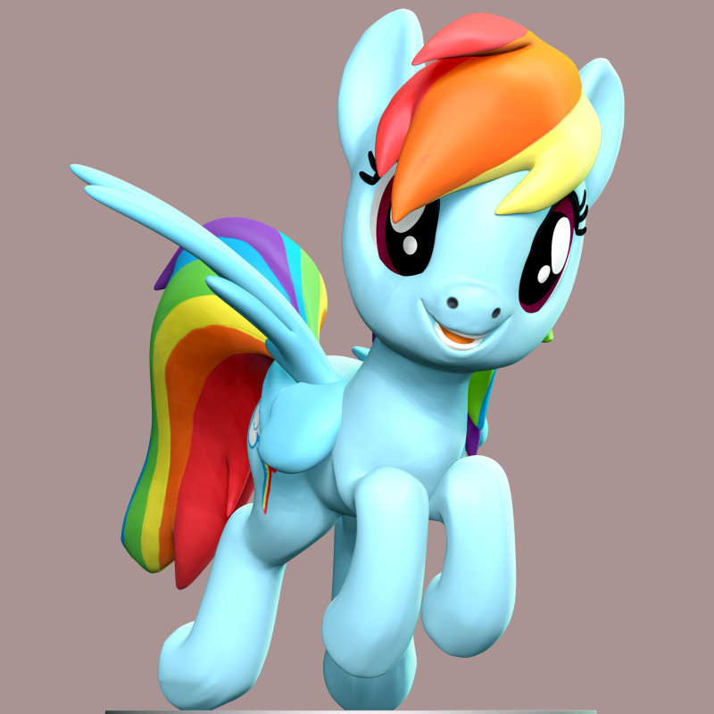 Rainbow Dash - My Little Pony 3D Принт Модель .c4d .max .obj .3ds .fbx .stl .blend 