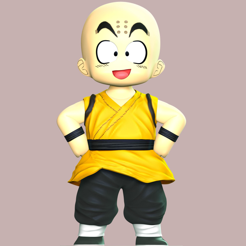 Dragon Ball - Kid Krillin 3D Print Model .c4d .max .obj .3ds .fbx .stl .blend 