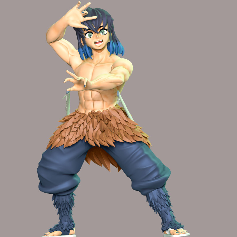 Inosuke Hashibira - Kimetsu no Yaiba Modelo de impresión 3D .c4d .max .obj .3ds .fbx .stl .blend 