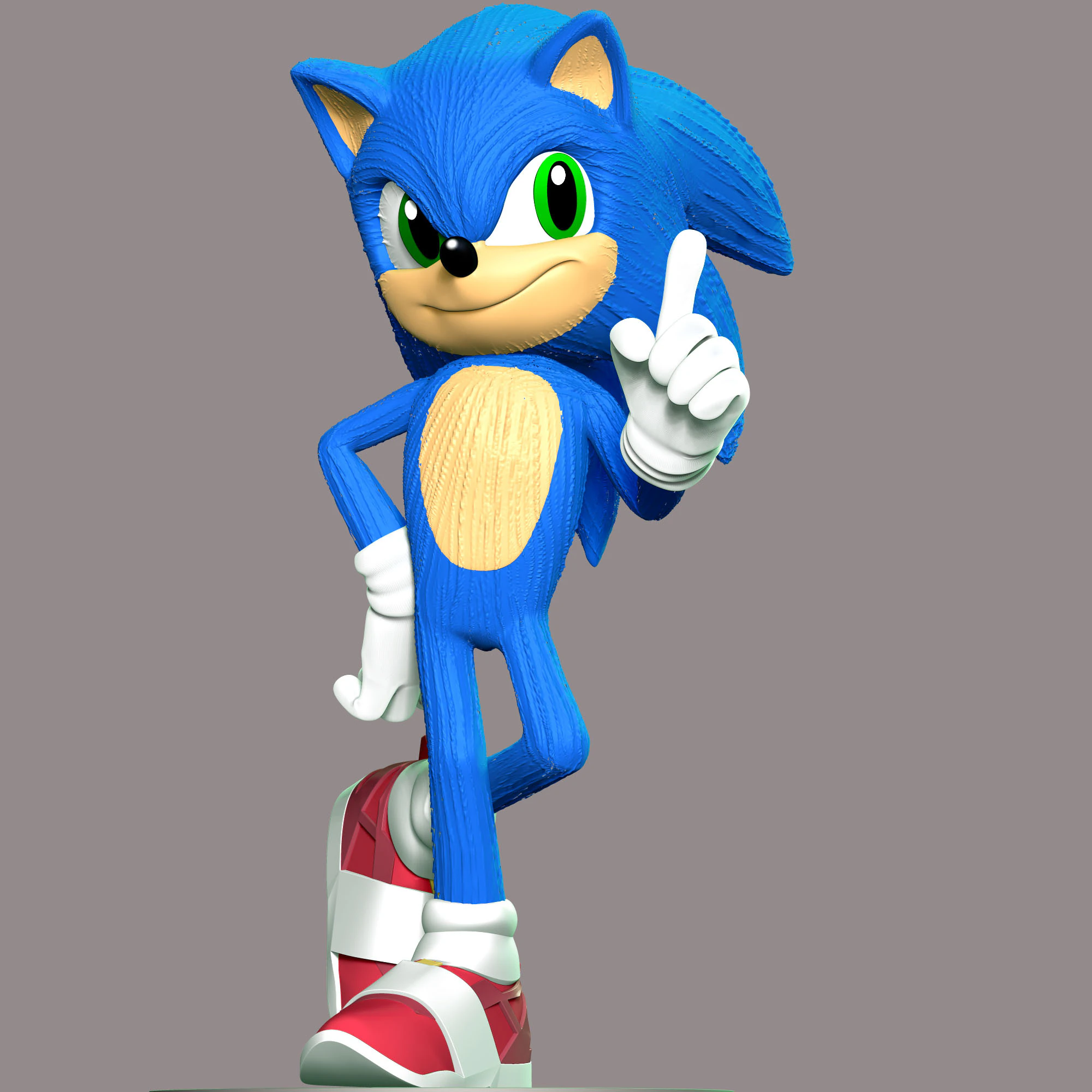 The Sonic 3D Print Model .c4d .max .obj .3ds .fbx .stl .blend 