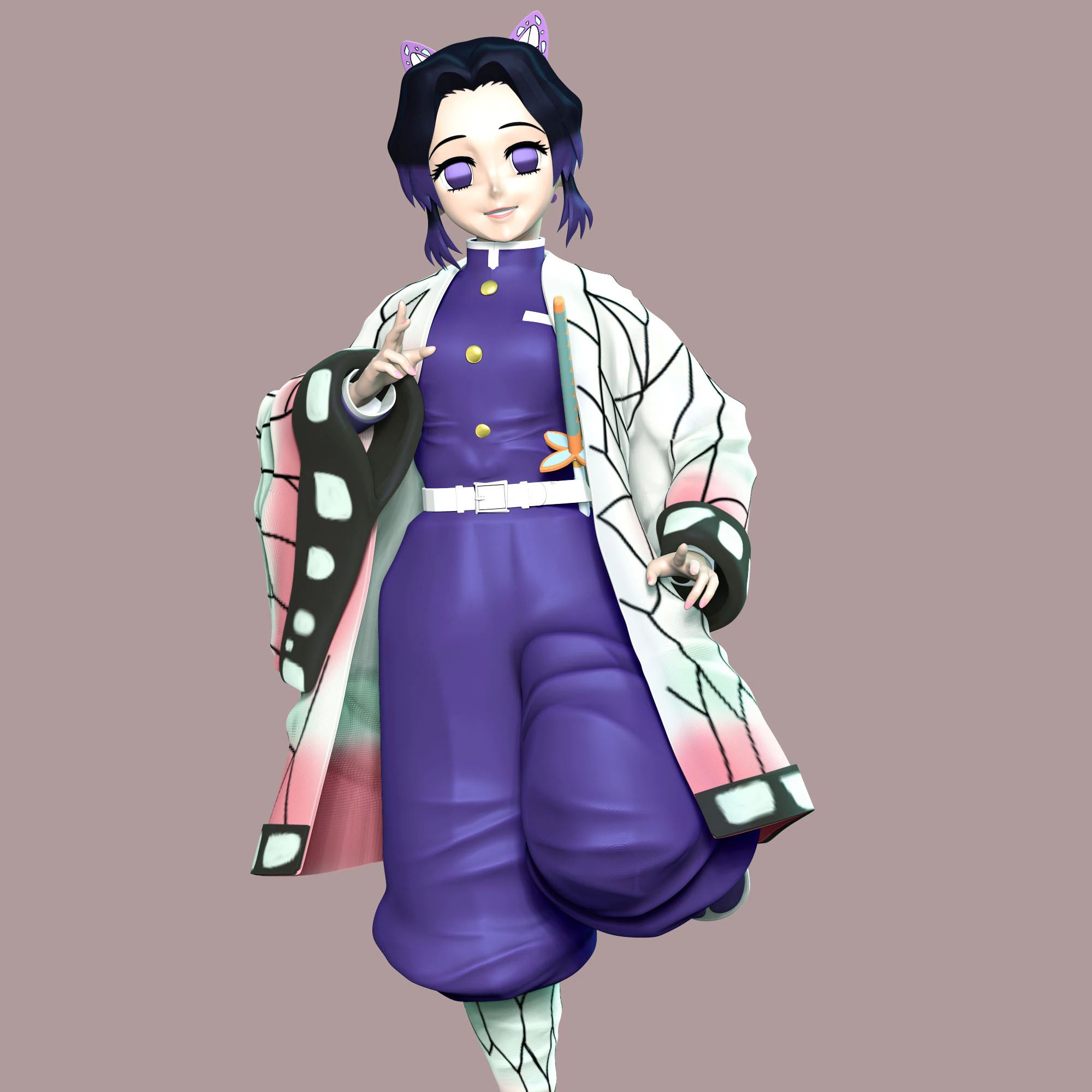 Shinobu Kocho - Kimetsu no Yaiba 3D Print Model .c4d .max .obj .3ds .fbx .stl .blend 