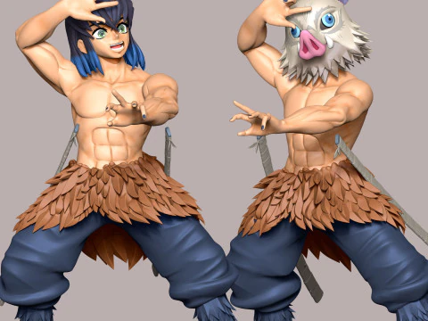 Маска кабана Inosuke Hashibira 3D Принт Модель