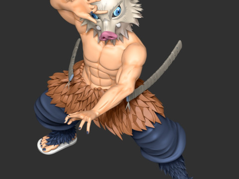Inosuke Hashibira Boar Face Mask 3D 打印模型