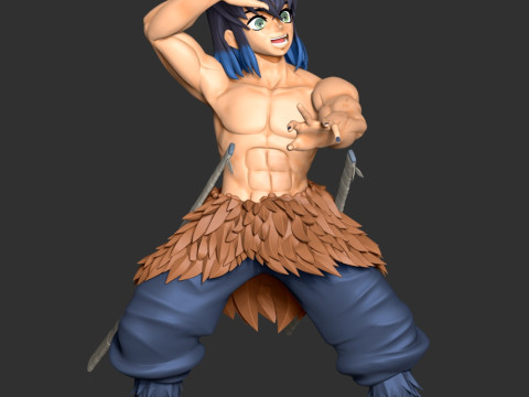 Inosuke Hashibira Boar Face Mask 3D 打印模型