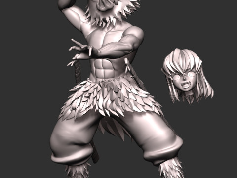Inosuke Hashibira Boar Face Mask 3D 打印模型