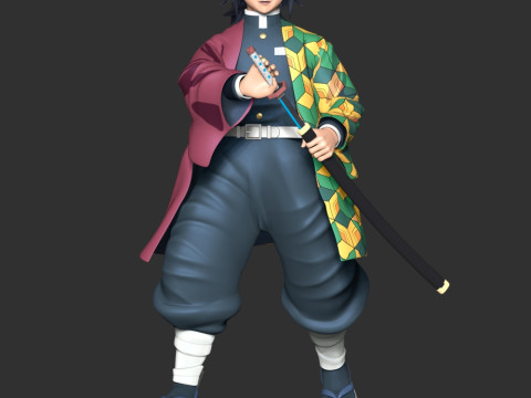 Giyu Tomioka - Demon Slayer Kimetsu no Yaiba 3D Baskı Modeli