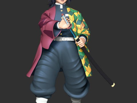 Giyu Tomioka - Demon Slayer Kimetsu no Yaiba 3D Baskı Modeli