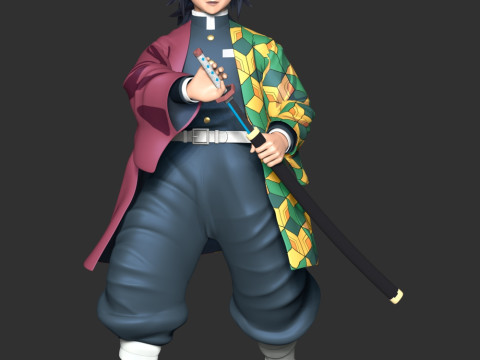 Giyu Tomioka - Demon Slayer Kimetsu no Yaiba 3D Baskı Modeli