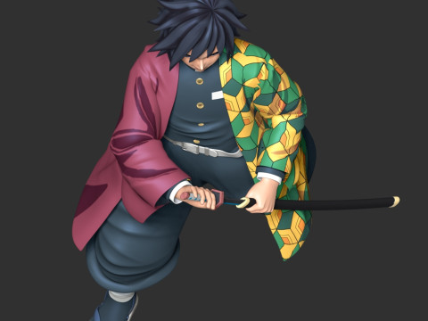 Giyu Tomioka - Demon Slayer Kimetsu no Yaiba 3D Baskı Modeli
