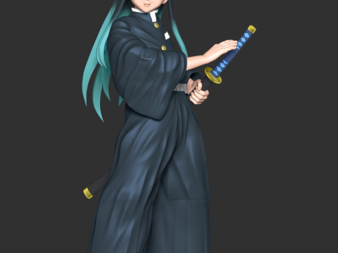 Muichiro Tokito - Demon Slayer Kimetsu no Yaiba 3D Baskı Modeli