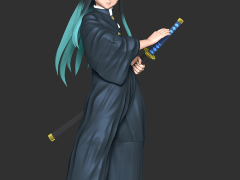 Muichiro Tokito - Demon Slayer Kimetsu no Yaiba 3D Baskı Modeli