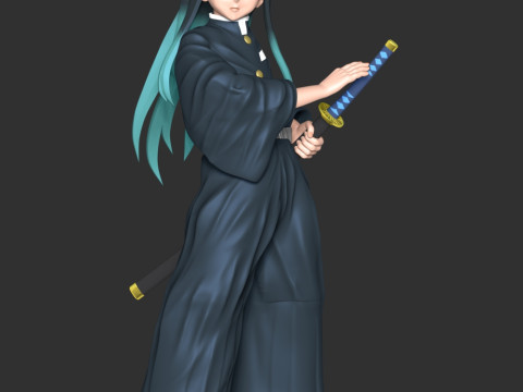 Muichiro Tokito - Demon Slayer Kimetsu no Yaiba 3D Baskı Modeli