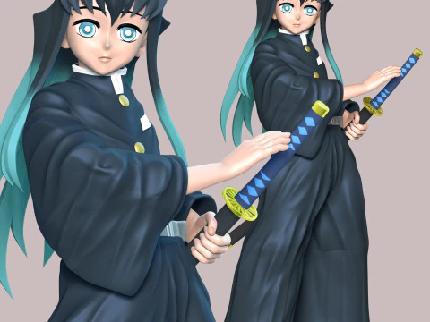 Muichiro Tokito - L'uccisore di demoni Kimetsu no Yaiba Modello di stampa 3D