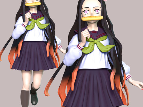 Demon Slayer - Academy Nezuko 3D 打印模型