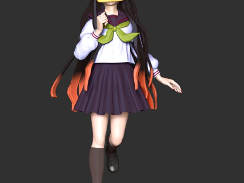 Demon Slayer - Academy Nezuko 3D Print Model