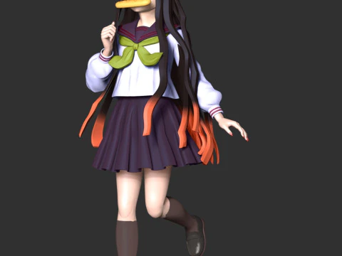 Demon Slayer - Academy Nezuko 3D Print Model