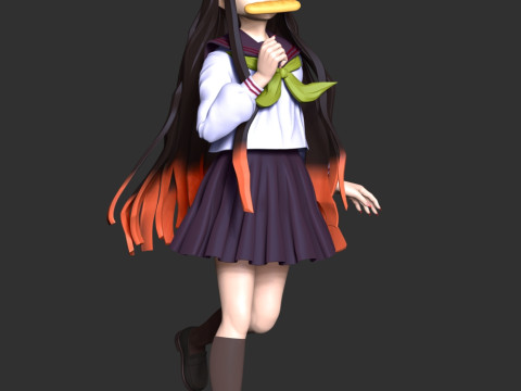 Demon Slayer - Academy Nezuko 3D Принт Модель