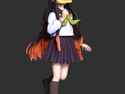 Demon Slayer - Academy Nezuko 3D Print Model