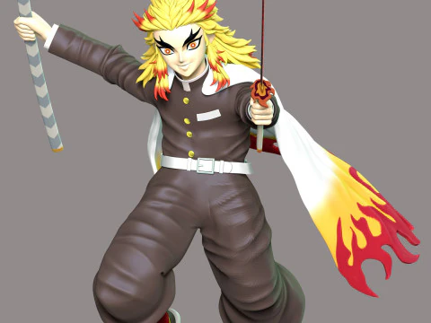 Kyojuro Rengoku &ndash; Kimetsu no Yaiba Modello di stampa 3D