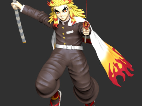 Kyojuro Rengoku - Kimetsu no Yaiba 3D 프린트 모델