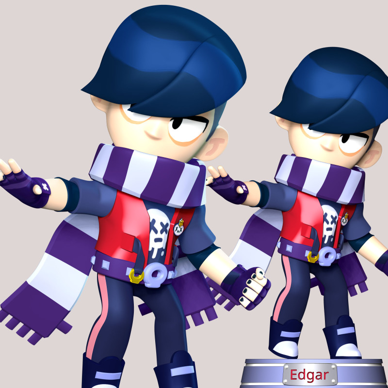 Brawl Stars - Edgar 3D Принт Модель .c4d .max .obj .3ds .fbx .stl .blend