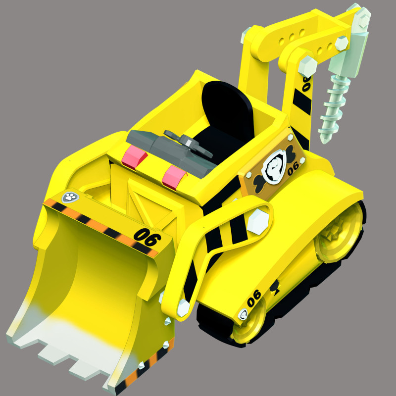 Rubble Bulldozer - PAW Patrol 3D Принт Модель .c4d .max .obj .3ds .fbx .stl .blend